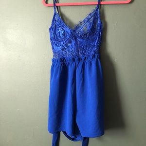 Royal Blue Laced Romper